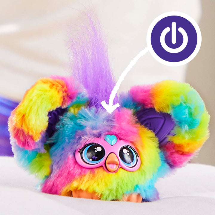 Furby Furblets Ray-Vee Mini Friend, 45+ Sounds, Electronica Music & Furbish Phrases, Electronic Plush Toys for Girls & Boys 6 Years & Up, Rainbow Ray-vee (Electronica Music)