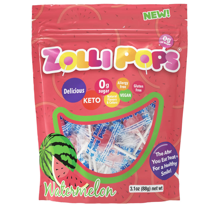 Zollipops Clean Teeth Lollipops, Watermelon, 3.1 Oz 3.1 Ounce (1 Pack)
