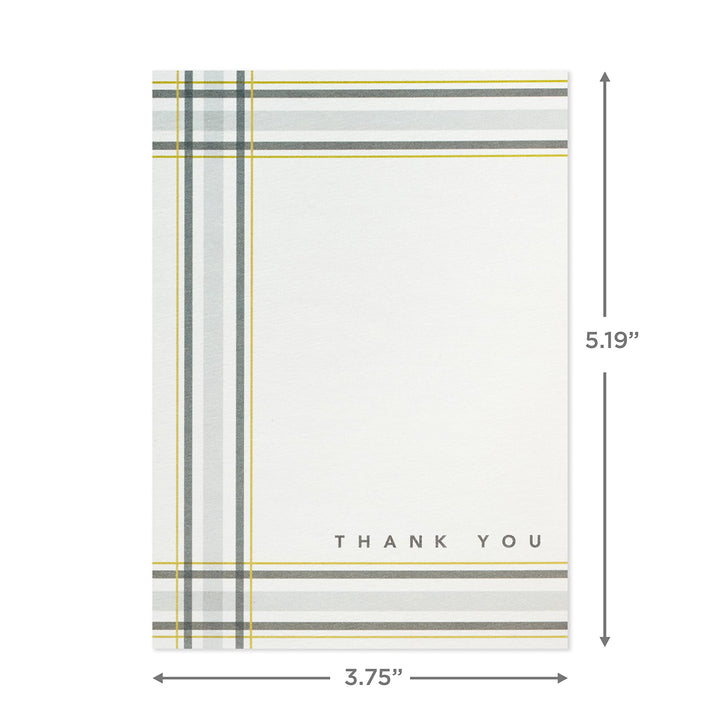 Hallmark Thank You Cards Assortment, Stripes and Plaid (48 Cards with Envelopes) Stripes & Plaid