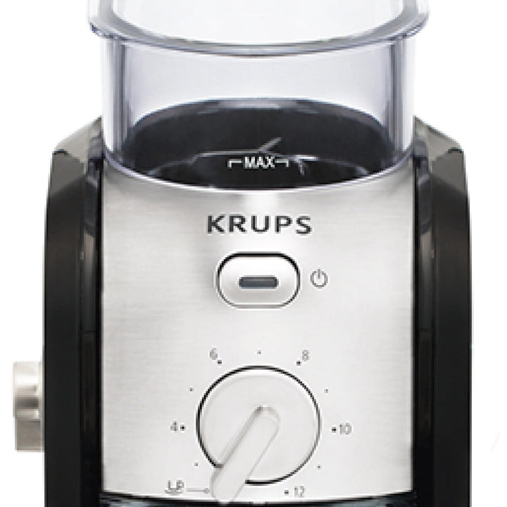 KRUPS GX550850 Precision Grinder Flat Burr Coffee for Drip/Espresso/PourOver/ColdBrew, 12 cup, Black - Vine Modern