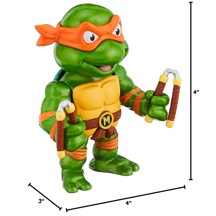 Jada Toys Teenage Mutant Ninja Turtles 4 Michelangelo Die-cast Figure, Toys for Kids and Adults, Orange, 31848