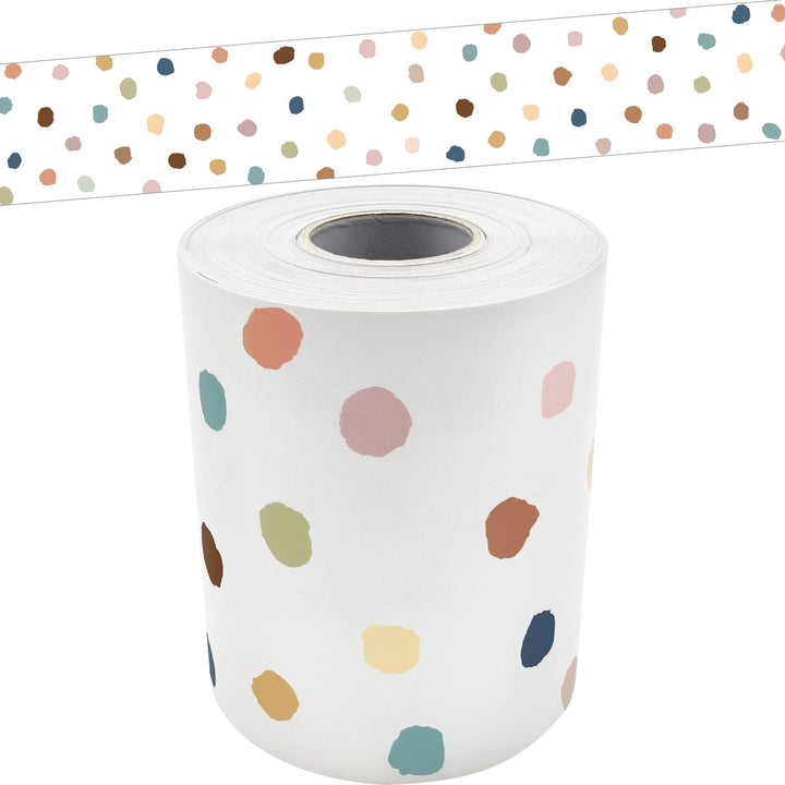 Teacher Created Resources Everyone is Welcome Painted Dots Straight Rolled Border Trim (TCR8912) WALLPAPER