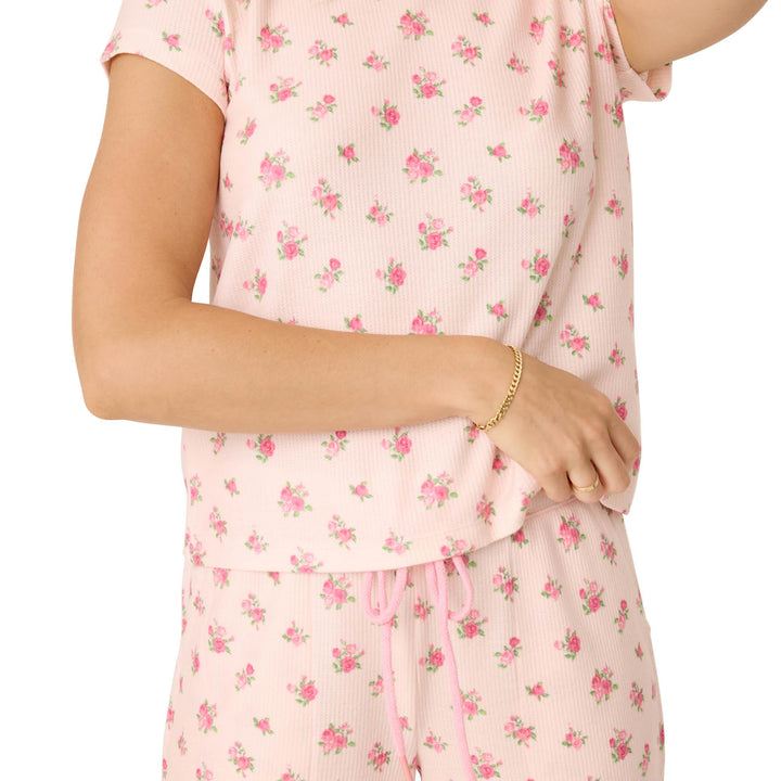 PJ Salvage Women's [ Exclusive] Airy Waffle Pajama 2-Piece Pj Set Small Blush Rose