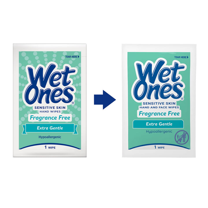 Wet Ones Hand and Face Wipes Singles,?Unscented Wipes for Sensitive Skin | Individual Wipes, Hand Wipes Individually Wrapped?| 24 ct. (6 pack)