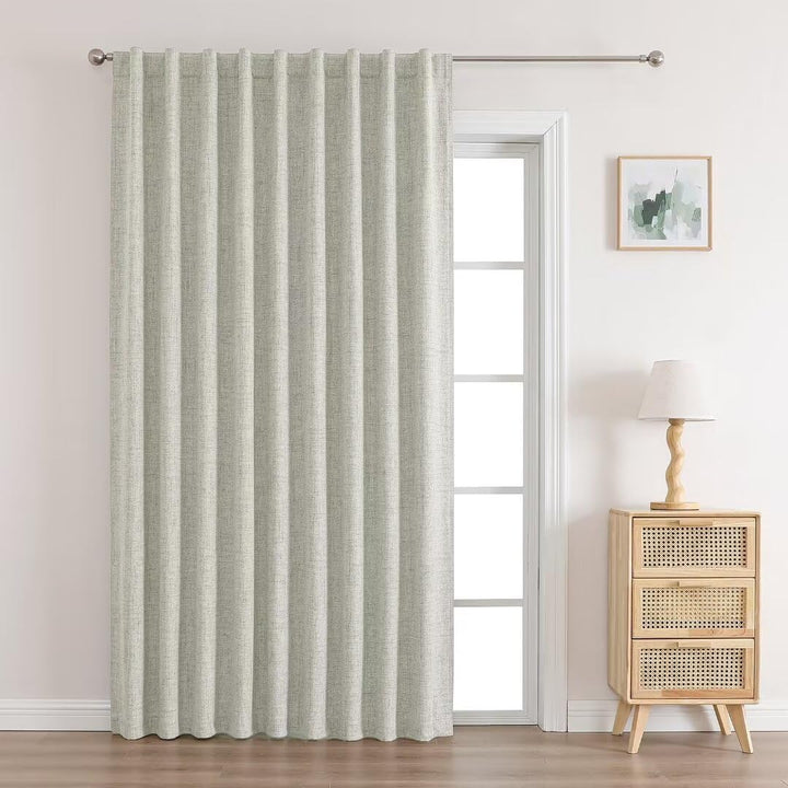 Joydeco 100% Black Out Curtains 63 inch Long 2 Panels Burg Natural Blackout Linen Drapes for Bedroom Living Room Darkening Curtain Thermal Insulated Back tab Rod Pocket(37x63 inch,Sage Green) Sage Green 37"W x 63"L (Pack of 2)