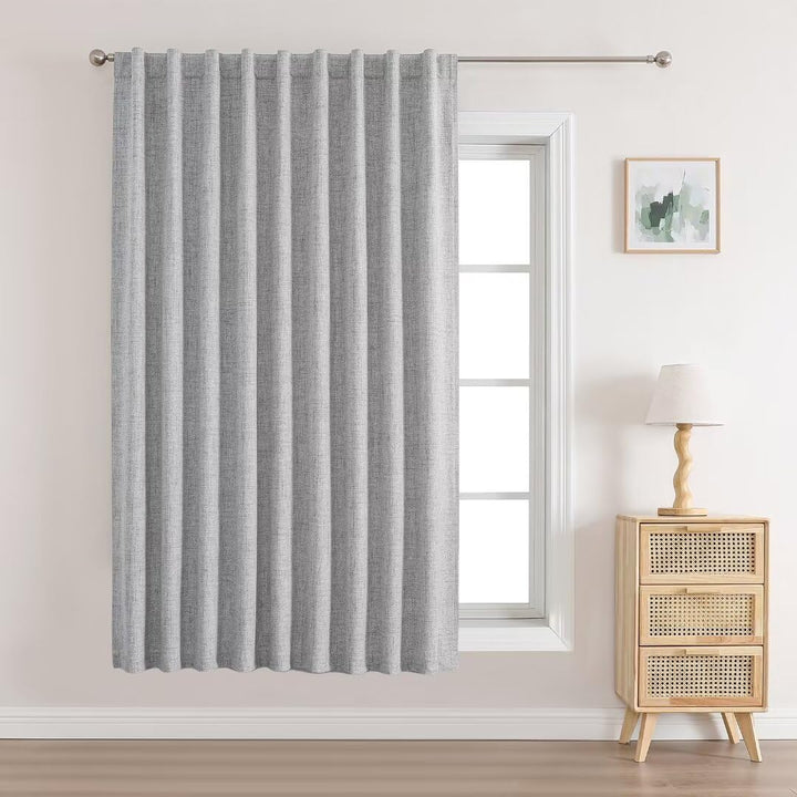 Joydeco 100% Black Out Curtains 63 inch Long 2 Panels Burg Natural Blackout Linen Drapes for Bedroom Living Room Darkening Curtain Thermal Insulated Back tab Rod Pocket(37x63 inch,Sage Green) Sage Green 37"W x 63"L (Pack of 2)