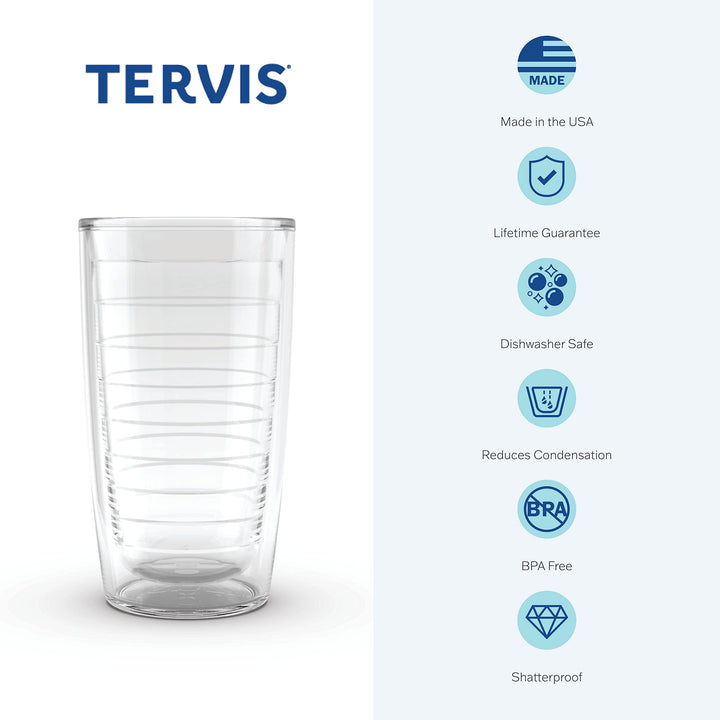 Tervis Clear & Colorful Tabletop Made in USA Double Walled Insulated Tumbler Travel Cup Keeps Drinks Cold & Hot, 16oz, Blue Moon