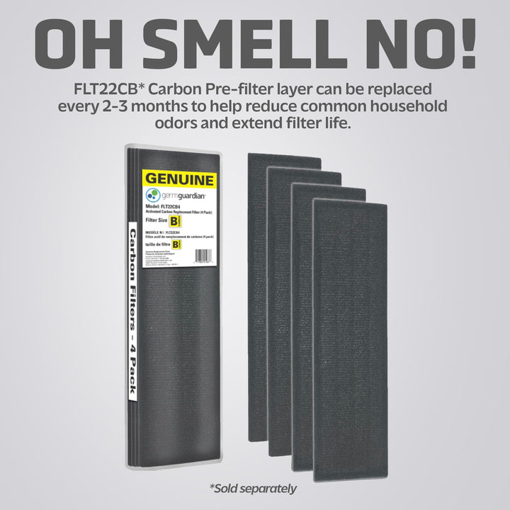 GermGuardian Filter B Toxin Clear HEPA Genuine Replacement Filter, Removes 99.97% of Pollutants, Common VOCs, Household Toxins, AC4825, AC4800 Series, AC4900, CDAP4500, AP2200, Black/Green, FLT4825VO FLT4825 TOXIN CLEAR