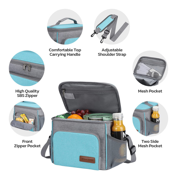 Maelstrom Lunch Box for Men,Insulated Lunch Bag Women/Men,Leakproof Lunch Cooler Bag, Lunch Tote Bag 4.New Single Layer - Blue 4.New Single-Layer (8L/12cans)