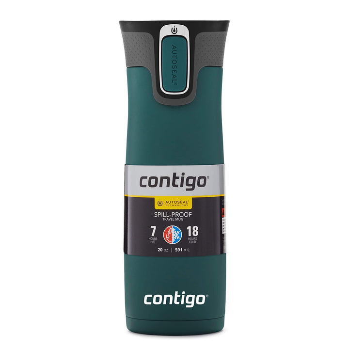 Contigo West Loop Stainless Steel Vacuum-Insulated Travel Mug with Spill-Proof Lid, Keeps Drinks Hot up to 5 Hours and Cold up to 12 Hours, 20oz Chard