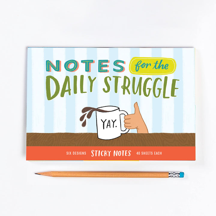 Em & Friends Daily Struggle Sticky Note Packet, 6 Sticky Note Pads Set, 2.75 x 2.75-Inches and 40-Sheets Each