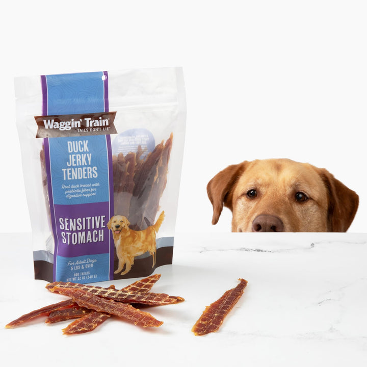 Waggin' Train Duck Jerky Tenders for Sensitive Stomach for Dogs - 12 oz Pouch - Grain Free, High Protein Dog Treat