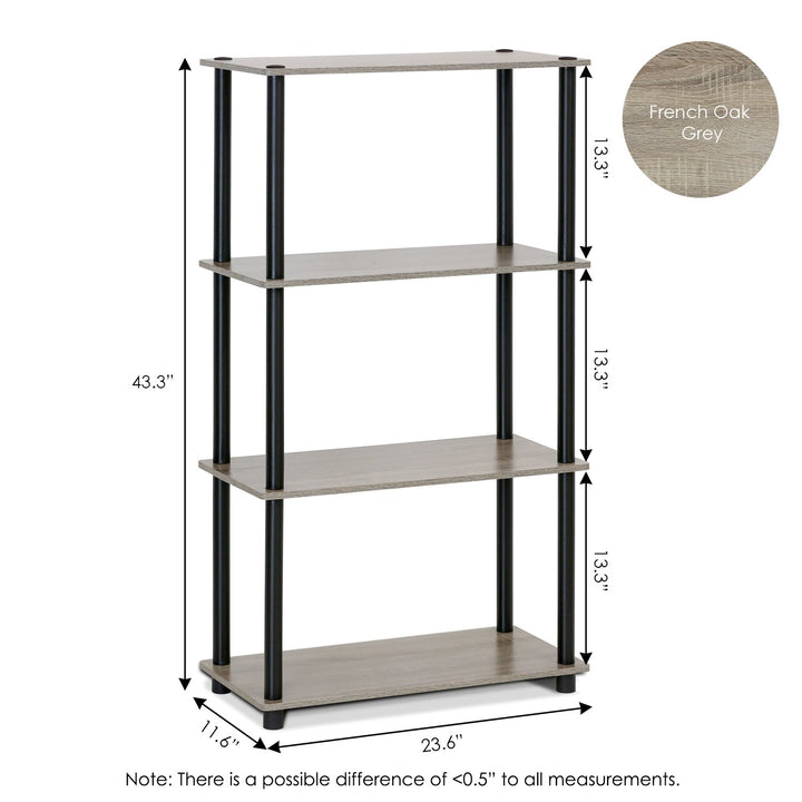 Furinno Turn-N-Tube 5-Tier Multipurpose Shelf / Display Rack / Storage Shelf / Bookshelf, Classic Tubes, Sonoma Oak/White 5-Tier Classic Tube