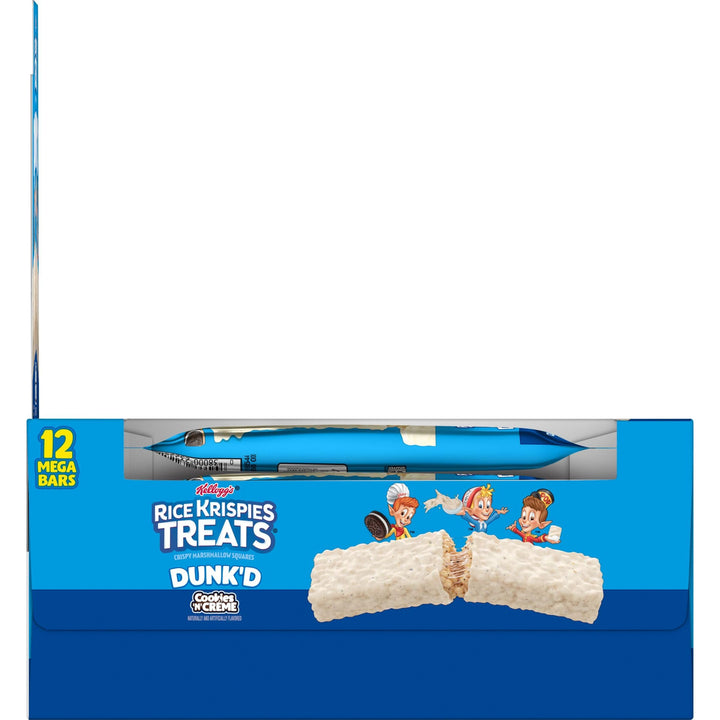 Rice Krispies Treats Dunk'd Marshmallow Snack Bars, Kids Snacks, School Lunch, Cookies 'n' Creme, 37.2oz Box (12 Bars) Cookies 'N Cream