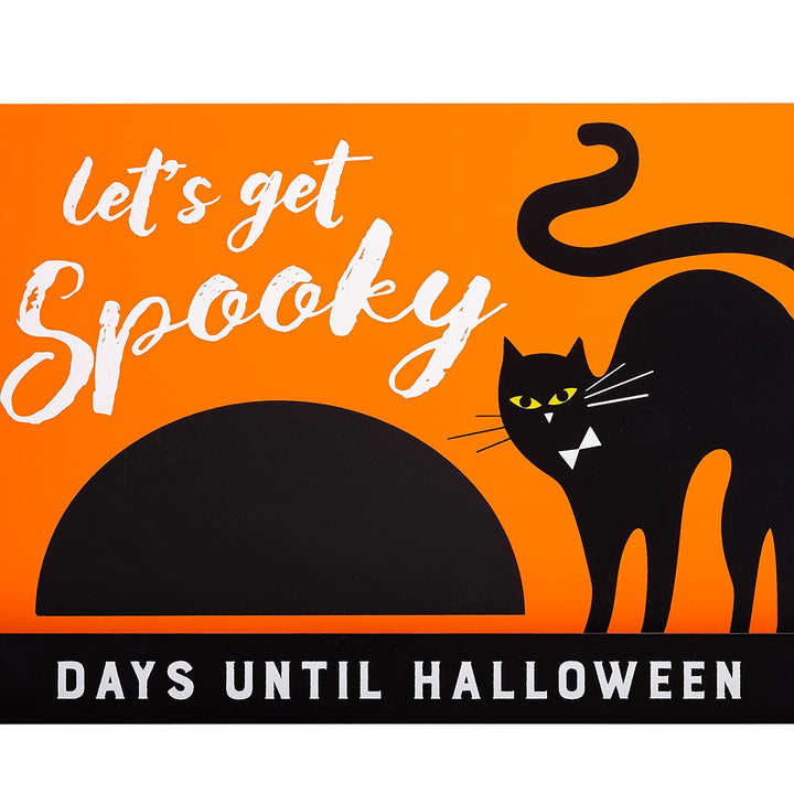 Pearhead Halloween Countdown Sign, Lets Get Spooky Tabletop Décor, Halloween Chalkboard Sign