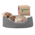 Furhaven Orthopedic Dog Bed for Small Dogs w/ Removable Washable Cover, For Dogs Up to 12 lbs - Sherpa & Suede Oval Lounger - Gray, Small Oval (Orthopedic Base) 19.0"L x 15.0"W x 5.5"Th Sherpa & Suede Gray