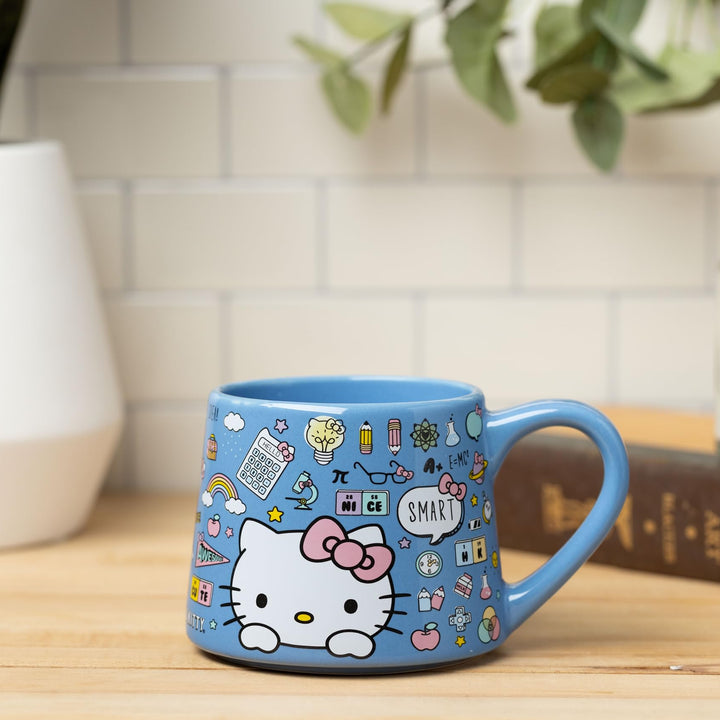 Silver Buffalo Sanrio Hello Kitty Back to School Tapered Pottery Mug, 14 Ounces