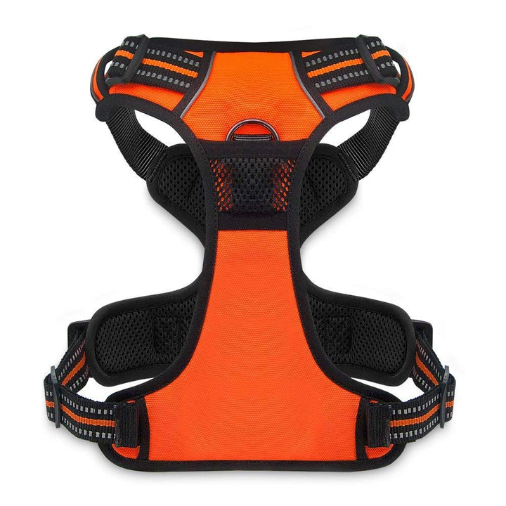 Dog Harness Dual Leash Attachment No-Pull Control Adjustable Soft but Strong Pet Harness For Medium And Large Dogs With 3M Reflective Technology - Orange, XS (Chest: 13 - 16") XS (Chest: 13 - 16") Harness (Orange Nylon)
