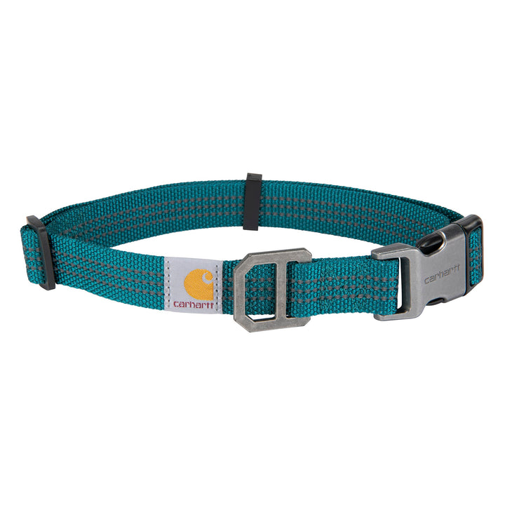 Carhartt Fully Adjustable Nylon Webbing Collars for Dogs, Reflective Stitching for Visibility, Shaded Spruce (Nylon Webbing), Large Shaded Spruce (Nylon Webbing)