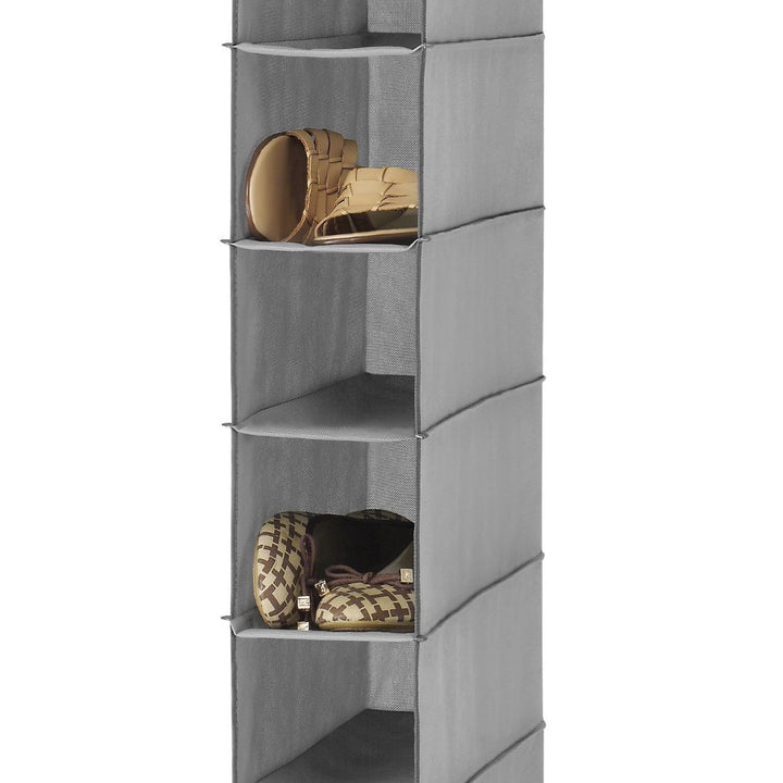 Whitmor Hanging Shoe Shelves - 8 Section - Closet Organizer - Grey