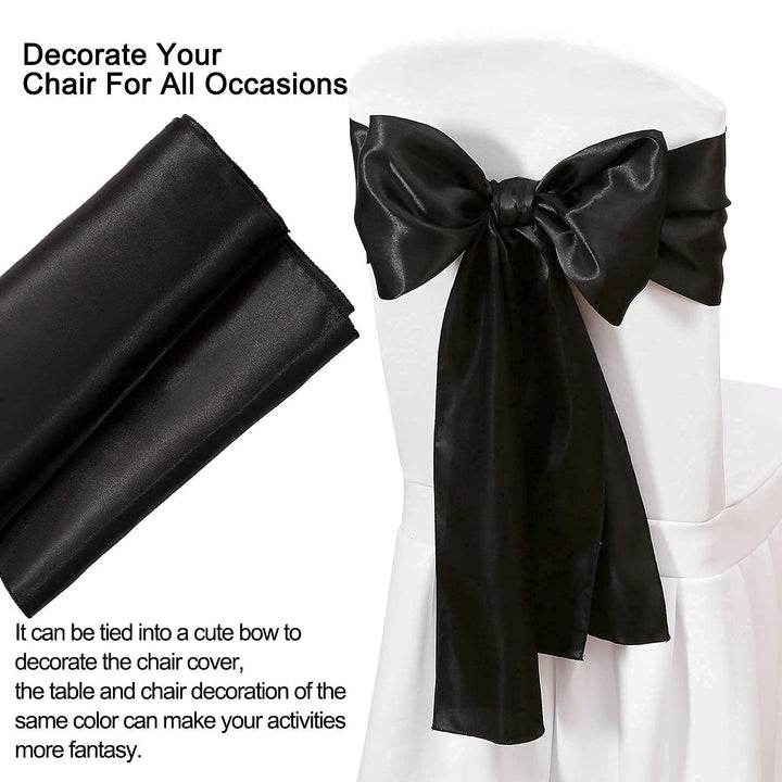 5 Pack Black Table Runners 12 x 108 Inches Long Smooth Silk Satin Table Runner for New Year Party Black Halloween Wedding Birthday Banquet 12x108-5 Pack Satin Black