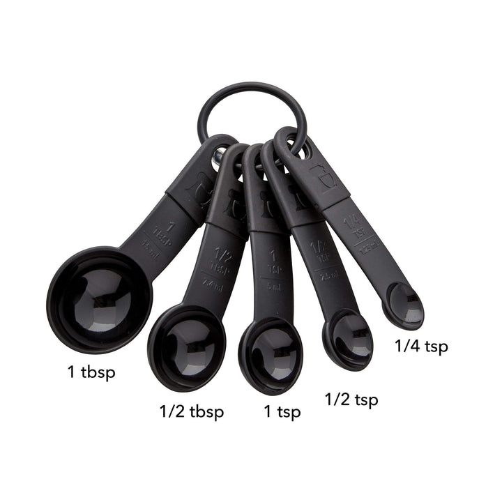 KitchenAid Classic Measuring Spoons, Set of 5, Black/Black