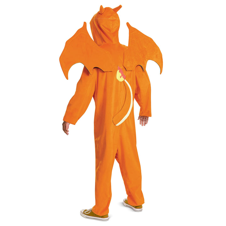 Disguise unisex-adult Charizard Costume for Adults, Deluxe Official Pokemon Halloween Costume With Hood and Wings As Shown Medium (38-40)