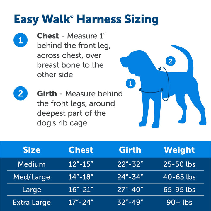 PetSafe Easy Walk Dog Harness - Stop Pulling & Teach Leash Manners - Prevent Pulling on Walks - Medium, Charcoal/Black