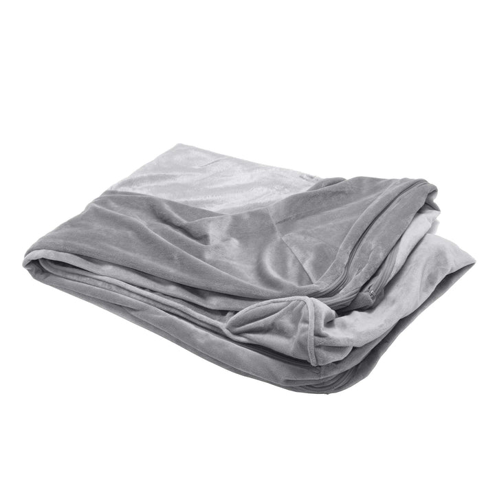 Furhaven Replacement Dog Bed Cover Faux Fur & Velvet Sofa-Style, Machine Washable - Smoke Gray, Large Cover Only 36.0"L x 27.0"W x 0.3"Th (Faux Fur & Velvet) Smoke Gray