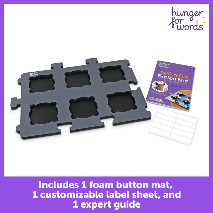Hunger for Words Talking Pet Button Mat - 1 Piece Single Mat Holds Up to 6 Buttons, Talking Dog Button Mat, Talking Dog Button Storage (Buttons Sold Separately)