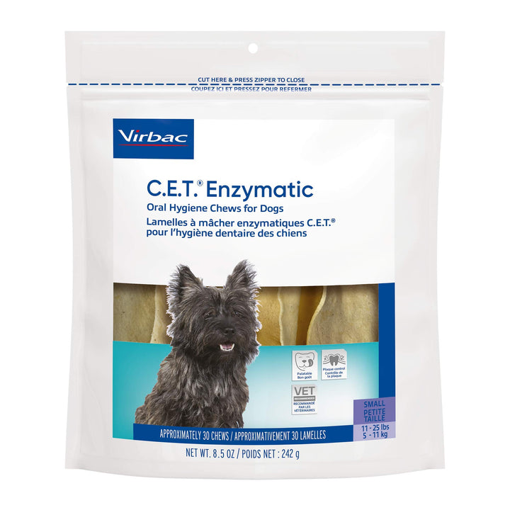 Virbac CET Enzymatic Oral Hygiene Chews for Dogs, Beef, 8.5 ounces 8.5 Ounce (Pack of 1)