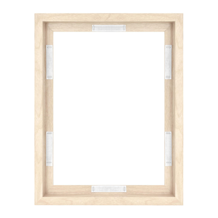 MCS Floating Frame with Canvas Included, Art Frames for Canvas Paintings with Adhesive Fasteners and Hanging Hardware, Walnut Woodgrain, 18 x 24 Inch 18x24