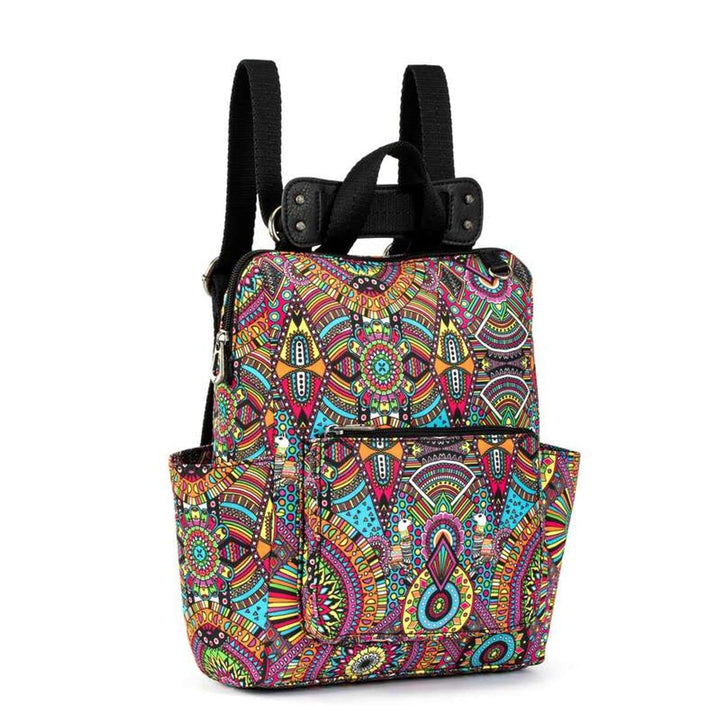 Sakroots Womens Eco-twill Eco Twill Loyola Small Convertible Backpack, Rainbow Wanderlust, One Size US