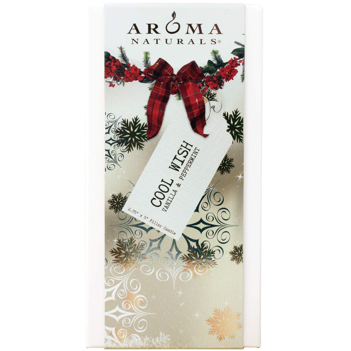 Aroma Naturals Holiday Juniper, Spruce and Basil Essential Oil Pillar Candle, Fresh Forest, 3 inch x 3.5 inch Juniper, Spruce & Basil 3" x 3.5" Pillar