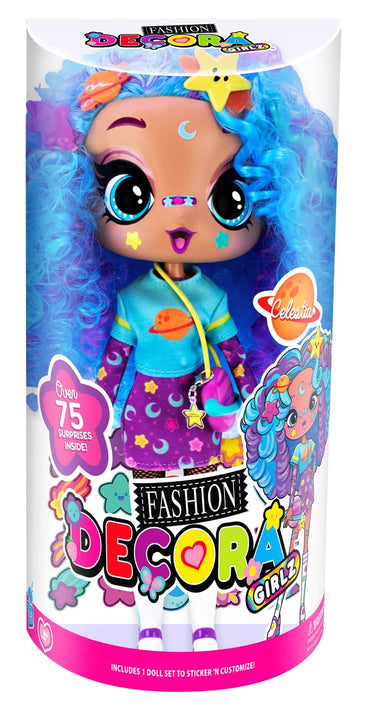 Celestia Decora Fashion Girlz 11" Doll Stickers & Endless Style Fun for Creative Play