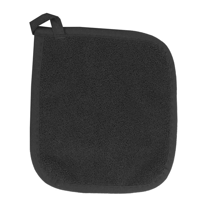 100% Cotton Terry Pot Holders For Kitchen, 2-Pack, 8.5"x8.25" Black RITZ Royale Pot Holder -- 2 pk