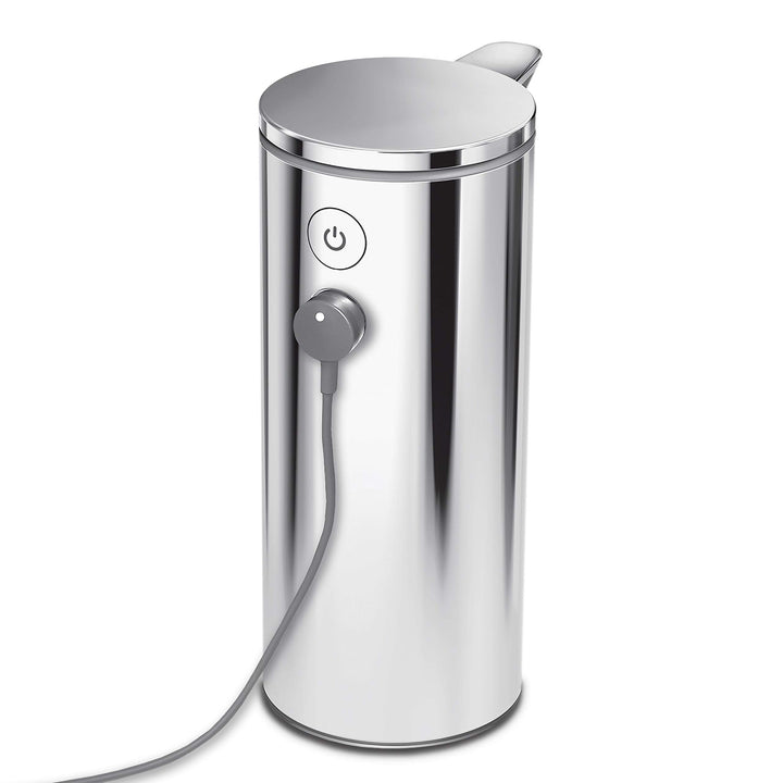 simplehuman 9 oz. Touch-Free Rechargeable Sensor Liquid Soap Pump Dispenser, Polished Stainless Steel 9 oz. Rechargeable