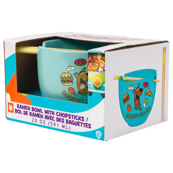 Silver Buffalo Scooby-Doo Scooby Snacks Ceramic Ramen Noodle Rice Bowl with Chopsticks, Microwave Safe, 20 Ounces Scooby Doo Cartoon