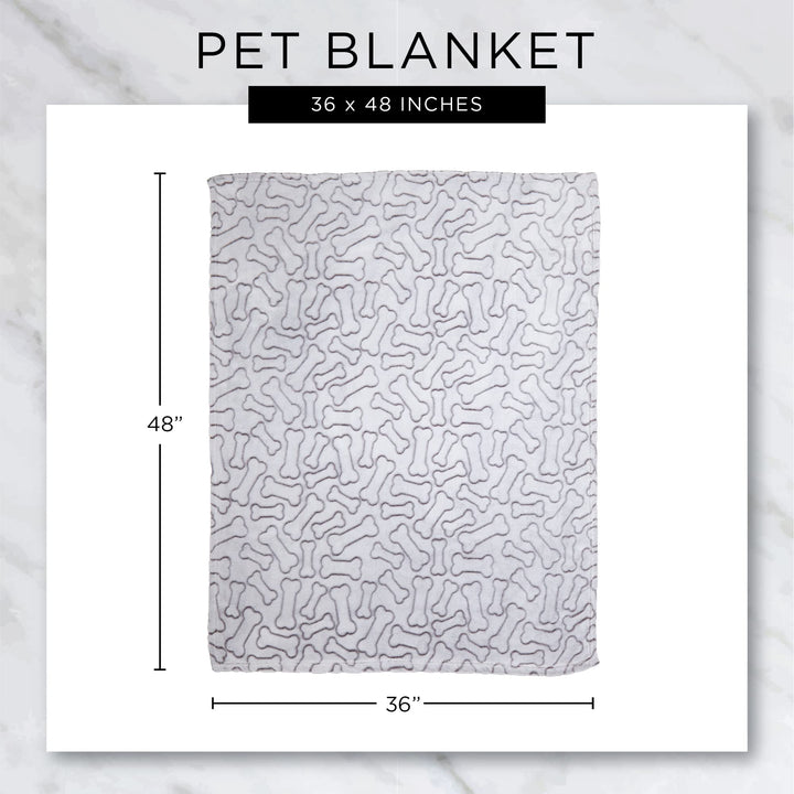 Bone Dry Embossed Bone Print Pet Blanket, 36x48", Navy