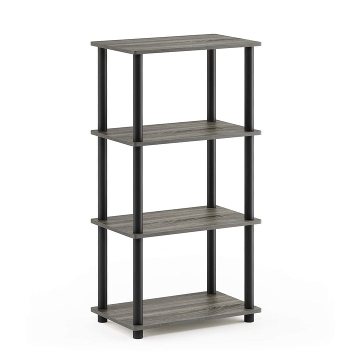 Furinno Turn-N-Tube 5-Tier Multipurpose Shelf / Display Rack / Storage Shelf / Bookshelf, Classic Tubes, Sonoma Oak/White 5-Tier Classic Tube