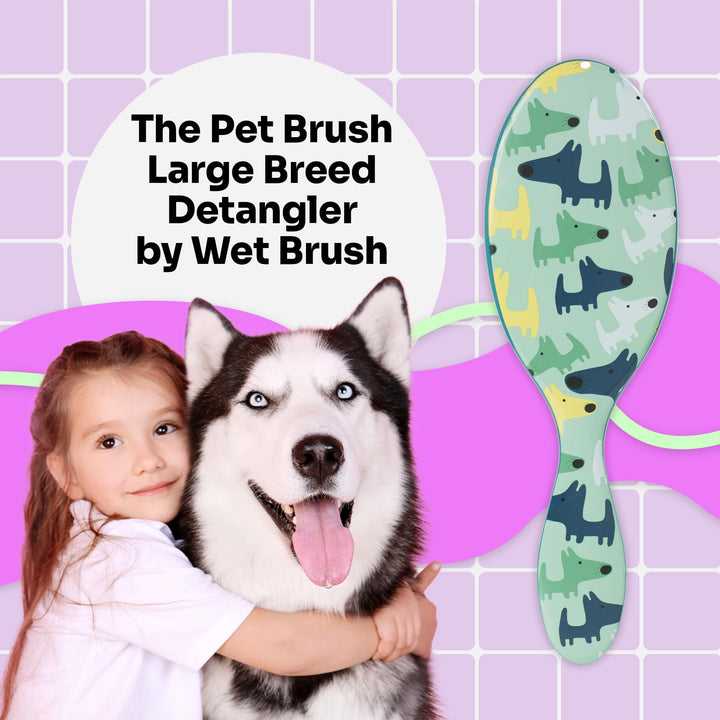 Wet Brush Pet Hair Brush, Large Dog Breed Detangler - Dog Camo, Multi - De-Shedding Comb and Dematting Tool for Grooming Long or Short Haired Dogs - Tangle-Free for Less Pulling & Tugging