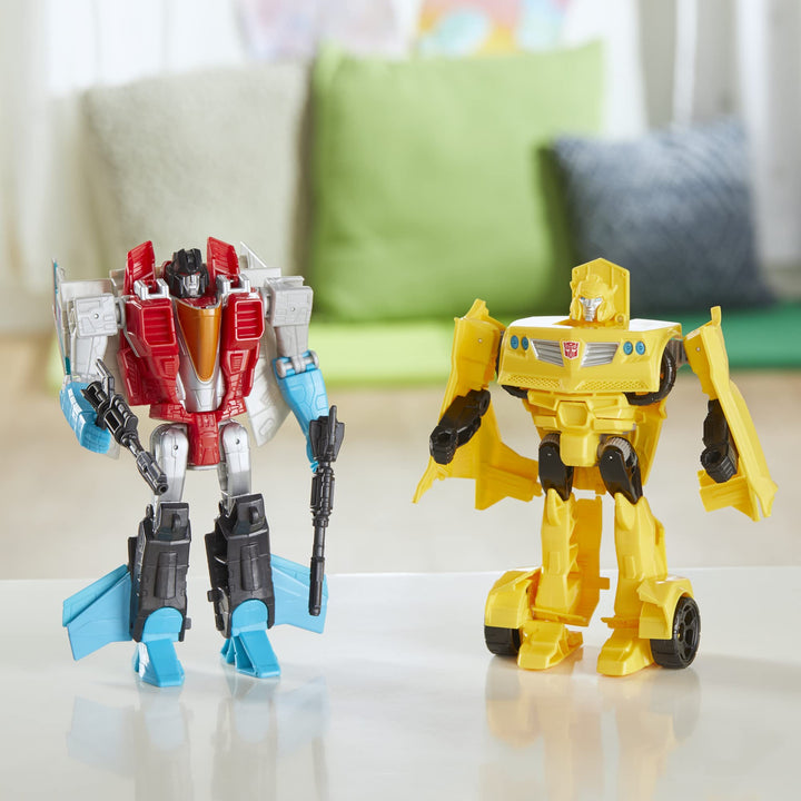 Transformers Toys Heroes and Villains Bumblebee and Starscream 2-Pack Action Figures - for Kids Ages 6 and Up, 7-inch (Exclusive)