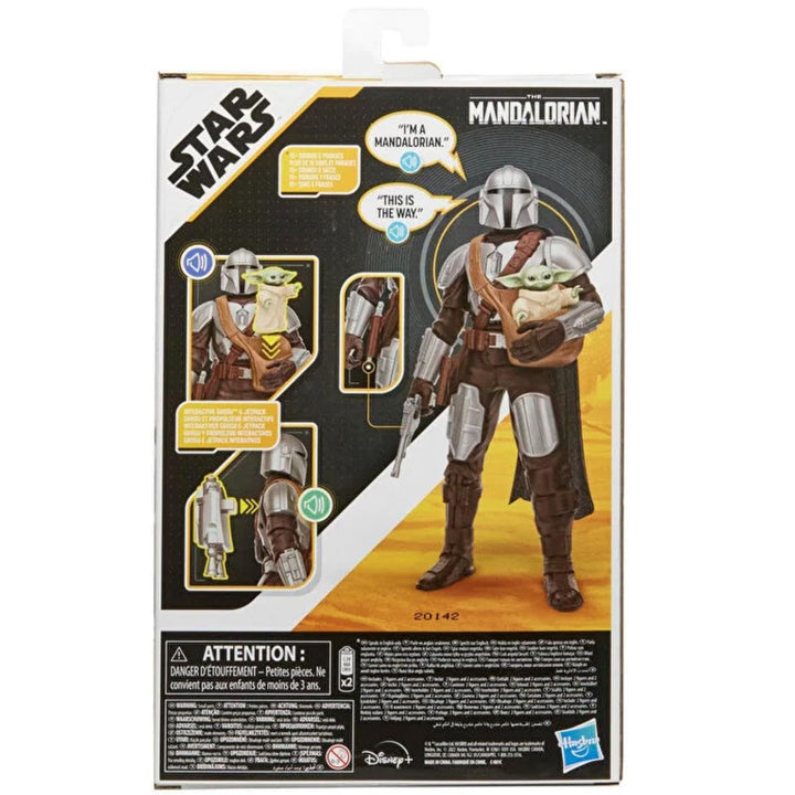 STAR WARS Galactic Action The Mandalorian & Grogu Interactive Electronic 12-Inch-Scale Action Figures, Toys for Kids Ages 4 and Up