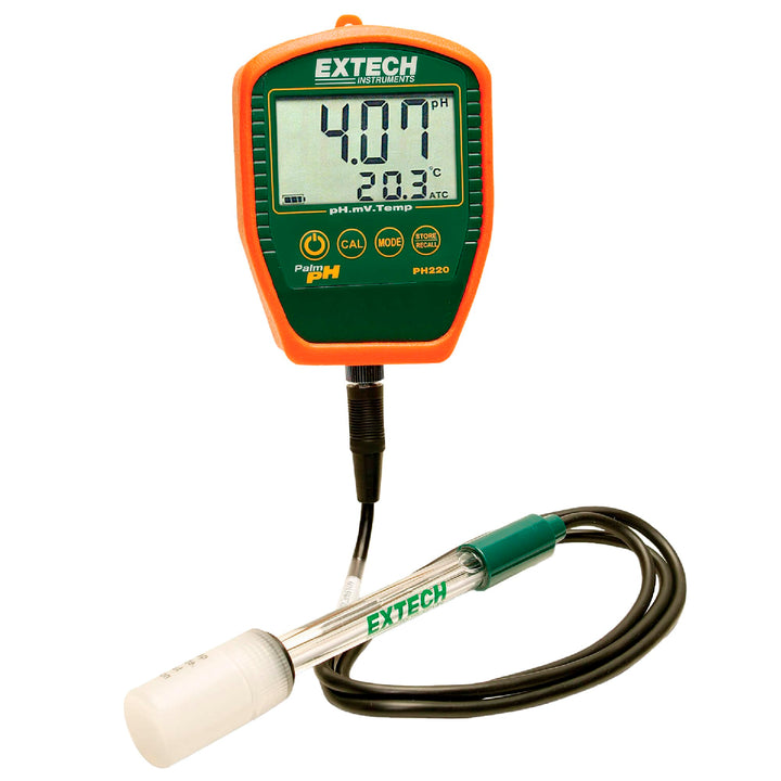 Extech PH220-C Waterproof Palm pH Meter with Cabled Electrode Cable Electrode