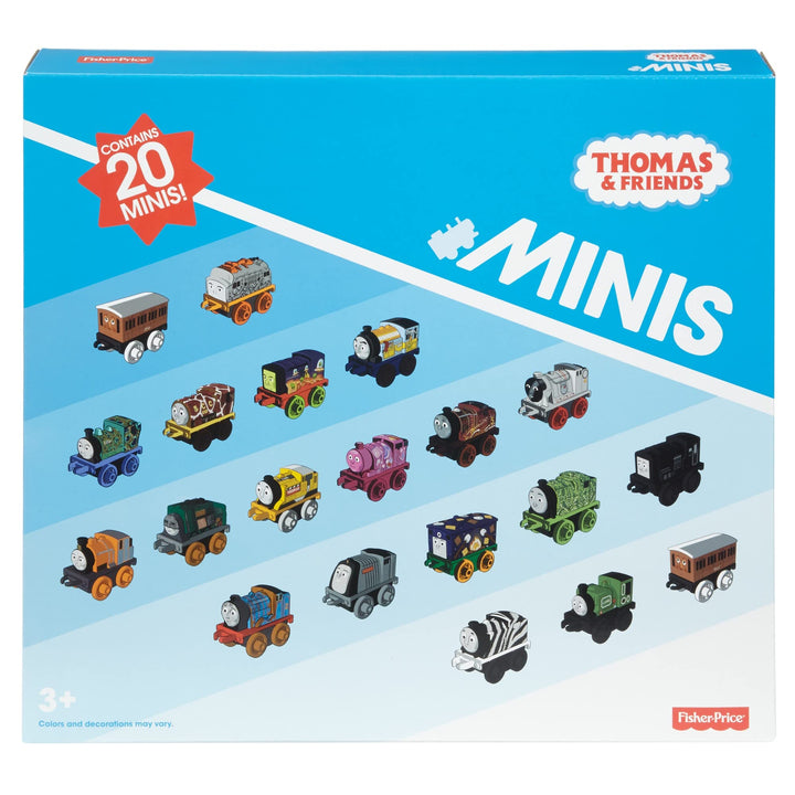 Thomas & Friends Toy Trains MINIS 20 Pack of Miniature Push-Along Engines & Railway Vehicles for Pretend Play Preschool Kids Ages 3+ Years ( Exclusive) Train Engines