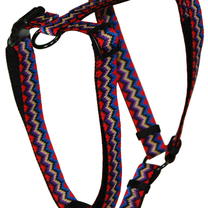 Hamilton Adjustable Comfort Nylon Dog Harness, Black Multi-Colored Weave Pattern, 1" x 30-40" Weave - Black Large, 1" x 30-40"