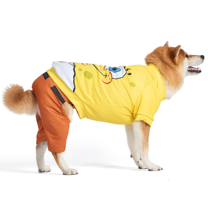 Halloween Tee & Shorts for Dogs - Fun and Cute Halloween Costumes for Dogs - Officially Licensed Spongebob Squarepants Pet Products, Spongebob Dog Outfit Medium,Yellow Yellow