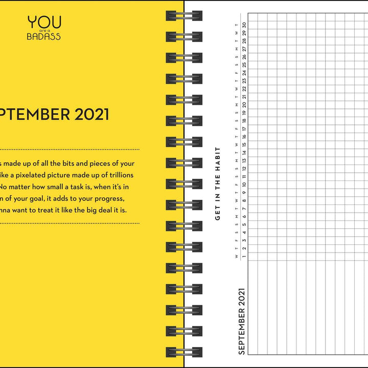 You Are a Badass 17-Month 2021-2022 Monthly/Weekly Planner Calendar