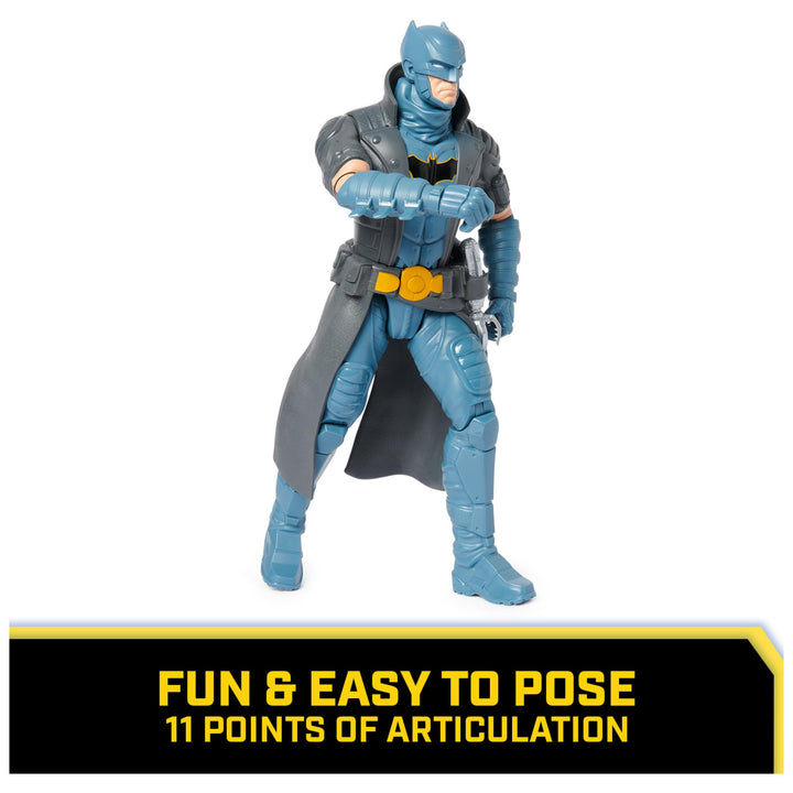 DC Comics, Batman Action Figure, 12-inch Super Hero Collectible Kids Toys for Boys and Girls, Ages 3+ Batman 12" (Blue/Gray)