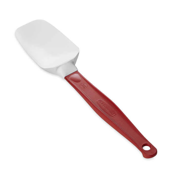 Rubbermaid Commercial Products High Heat Resistant Silicone Heavy Duty Spatula/Food Scraper, 9.5", 500 Degrees F, Red Handle, for Baking/Cooking/Mixing, Commercial Dishwasher Safe Spoon Spatula 9.5 Inch